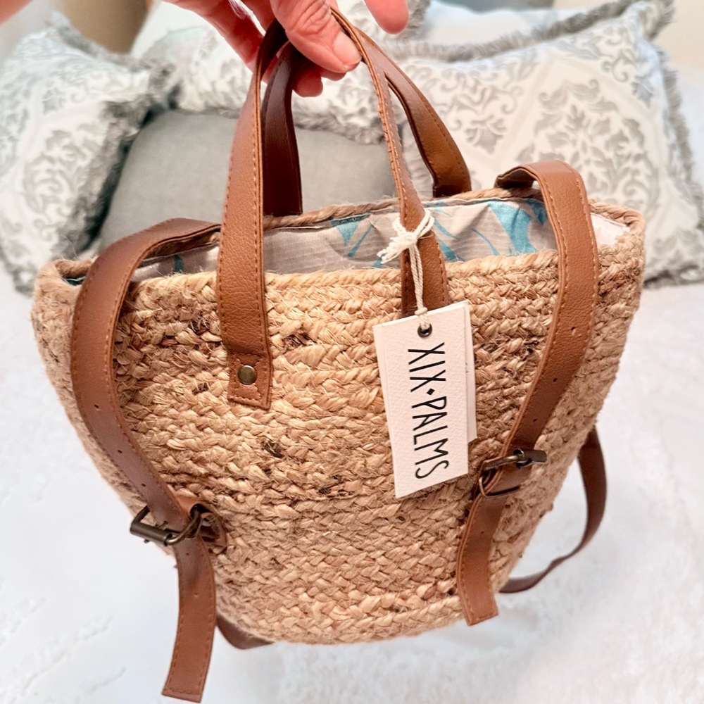 Brown Woven Women's Backpack